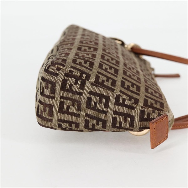 FENDI ズッキーノ ショルダーバッグ ベージュ ブラウン ゴールド キャンバスの画像3