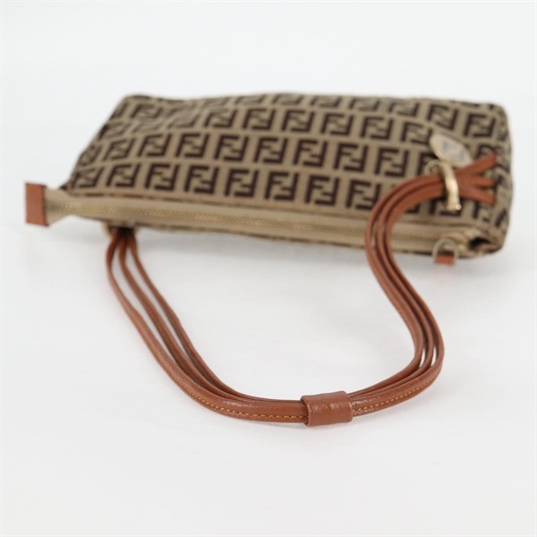 FENDI ズッキーノ ショルダーバッグ ベージュ ブラウン ゴールド キャンバスの画像4