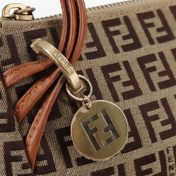 FENDI ズッキーノ ショルダーバッグ ベージュ ブラウン ゴールド キャンバスの画像7