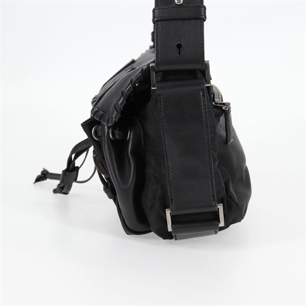 PRADA ロゴ ワンショルダーバッグ ショルダーバッグ ブラック シルバー レザーの画像2