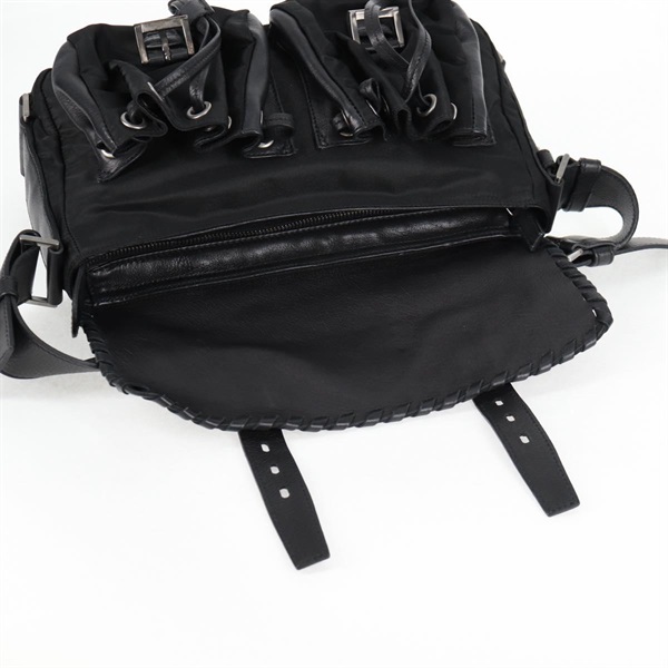 PRADA ロゴ ワンショルダーバッグ ショルダーバッグ ブラック シルバー レザーの画像5