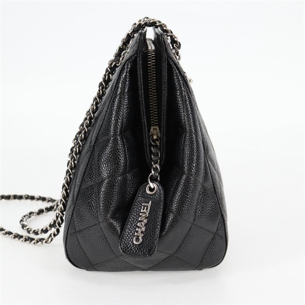CHANEL マトラッセ 1997年 ショルダーバッグ ブラック シルバー キャビアスキンの画像2