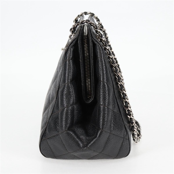 CHANEL マトラッセ 1997年 ショルダーバッグ ブラック シルバー キャビアスキンの画像3