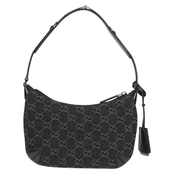 GUCCI ホースビット ショルダーバッグ ブラックデニム シルバー デニムの画像2