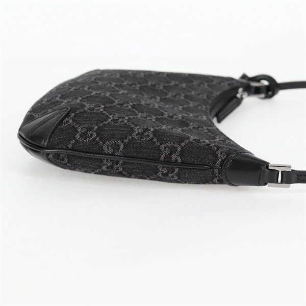 GUCCI ホースビット ショルダーバッグ ブラックデニム シルバー デニムの画像4