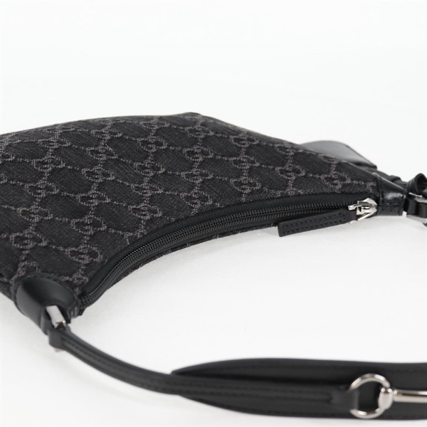 GUCCI ホースビット ショルダーバッグ ブラックデニム シルバー デニムの画像5