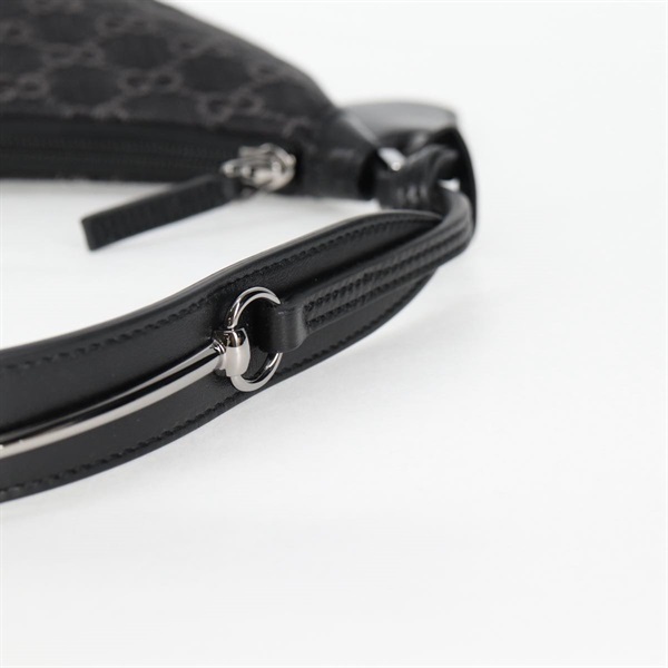 GUCCI ホースビット ショルダーバッグ ブラックデニム シルバー デニムの画像7