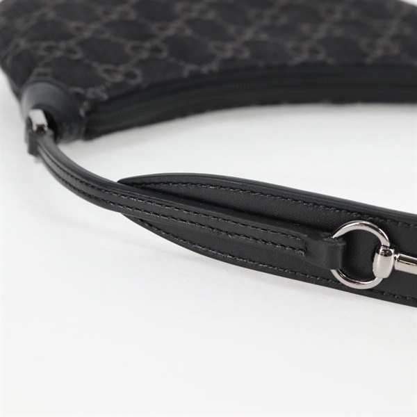 GUCCI ホースビット ショルダーバッグ ブラックデニム シルバー デニムの画像9