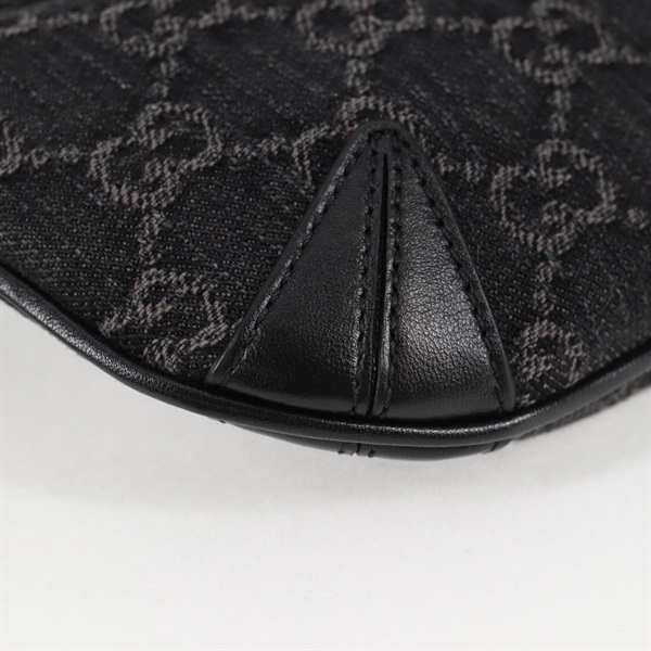 GUCCI ホースビット ショルダーバッグ ブラックデニム シルバー デニムの画像12