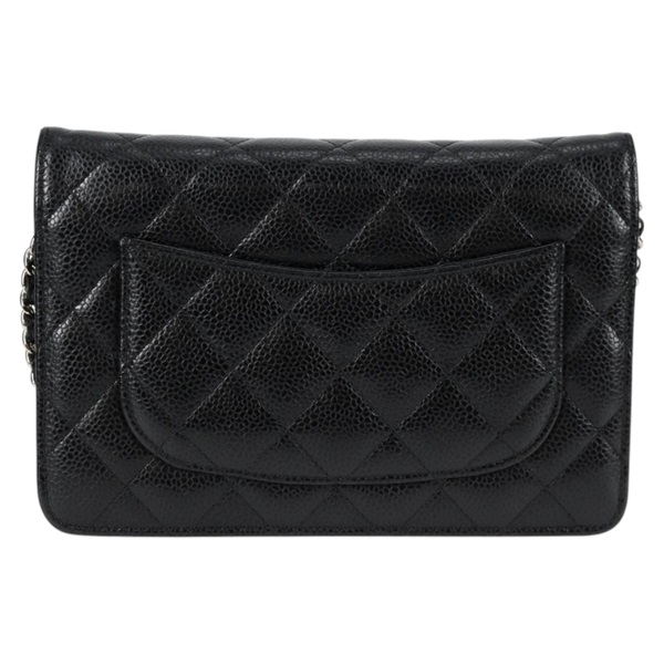 CHANEL マトラッセ チェーンウォレット 2018年 ショルダーバッグ ブラック シルバー キャビアスキンの画像2