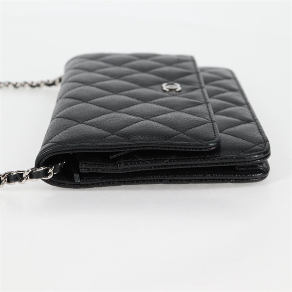 CHANEL マトラッセ チェーンウォレット 2018年 ショルダーバッグ ブラック シルバー キャビアスキンの画像3