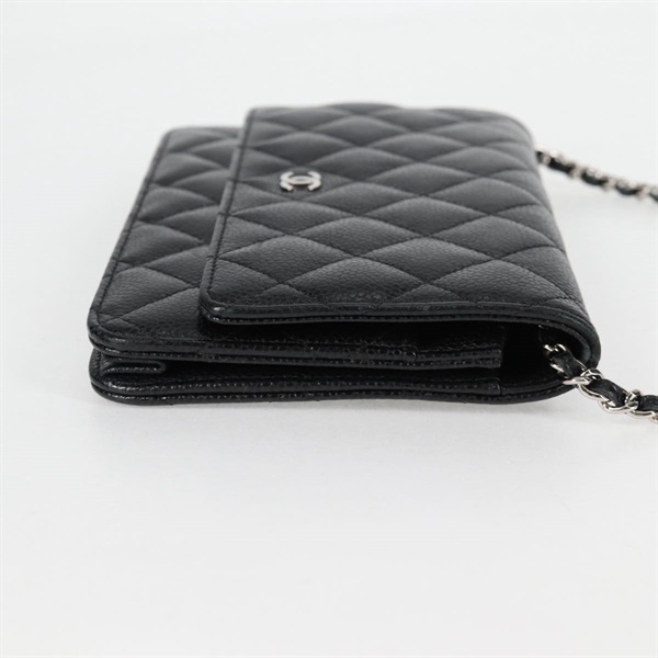 CHANEL マトラッセ チェーンウォレット 2018年 ショルダーバッグ ブラック シルバー キャビアスキンの画像4