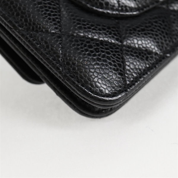 CHANEL マトラッセ チェーンウォレット 2018年 ショルダーバッグ ブラック シルバー キャビアスキンの画像13