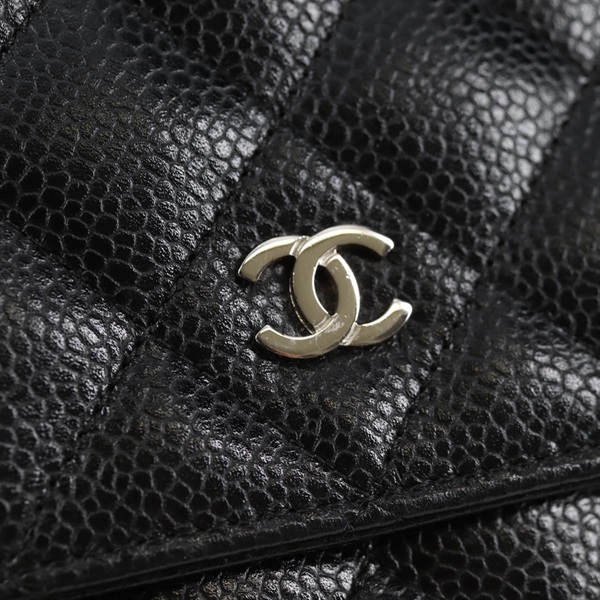 CHANEL マトラッセ チェーンウォレット 2018年 ショルダーバッグ ブラック シルバー キャビアスキンの画像15
