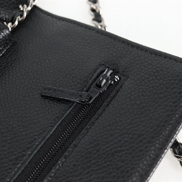 CHANEL マトラッセ チェーンウォレット 2018年 ショルダーバッグ ブラック シルバー キャビアスキンの画像18