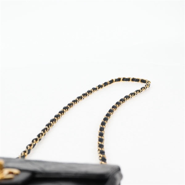 CHANEL ミニ マトラッセ 18 1985年 ショルダーバッグ ブラック ゴールド ラムスキンの画像8
