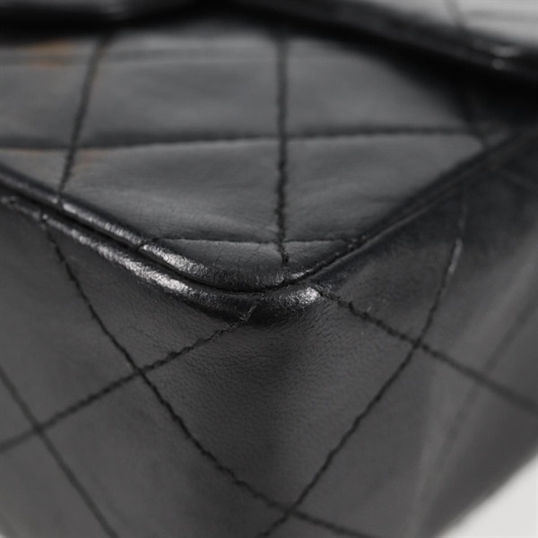 CHANEL ミニ マトラッセ 18 1985年 ショルダーバッグ ブラック ゴールド ラムスキンの画像11
