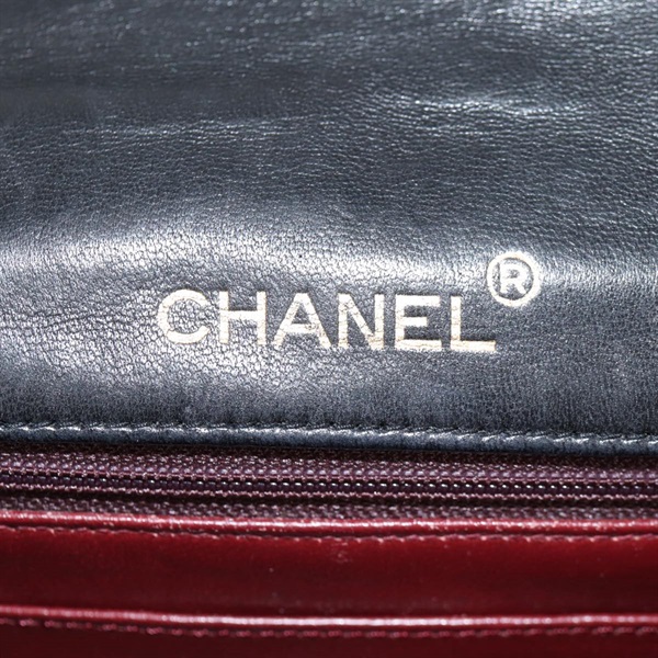 CHANEL ミニ マトラッセ 18 1985年 ショルダーバッグ ブラック ゴールド ラムスキンの画像17
