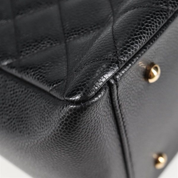 CHANEL マトラッセ チェーントート 2002年 ショルダーバッグ ブラック ゴールド キャビアスキンの画像10