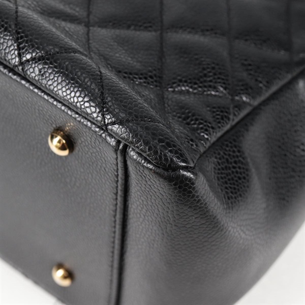 CHANEL マトラッセ チェーントート 2002年 ショルダーバッグ ブラック ゴールド キャビアスキンの画像11