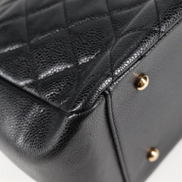 CHANEL マトラッセ チェーントート 2002年 ショルダーバッグ ブラック ゴールド キャビアスキンの画像12