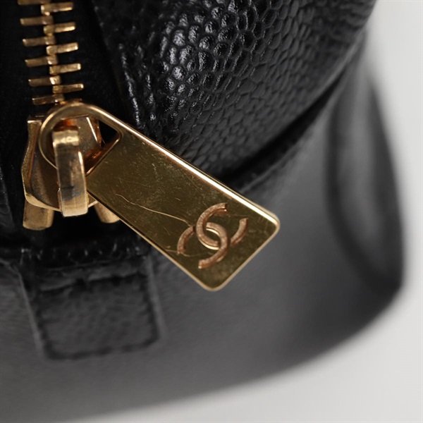 CHANEL マトラッセ チェーントート 2002年 ショルダーバッグ ブラック ゴールド キャビアスキンの画像15