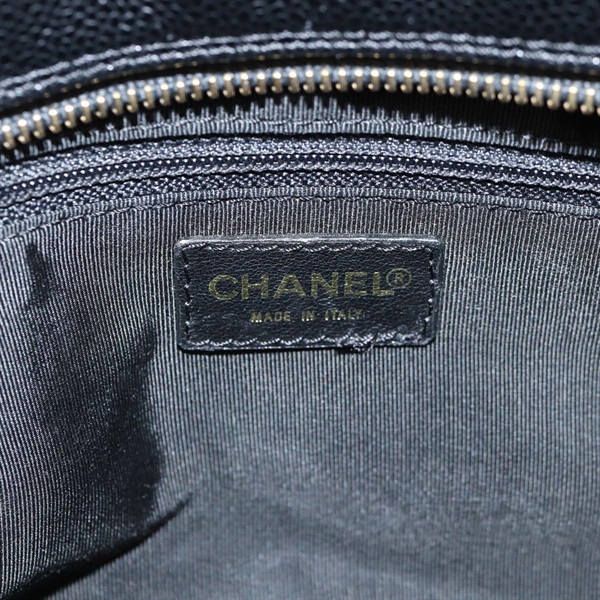 CHANEL マトラッセ チェーントート 2002年 ショルダーバッグ ブラック ゴールド キャビアスキンの画像18