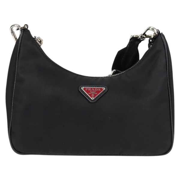 PRADA トライアングル Re-Edition 2005 ショルダーバッグ ブラック シルバー テスートの画像1