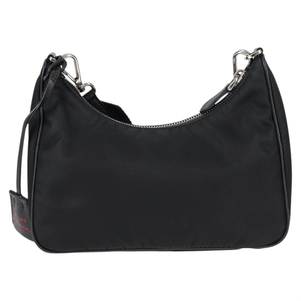 PRADA トライアングル Re-Edition 2005 ショルダーバッグ ブラック シルバー テスートの画像2