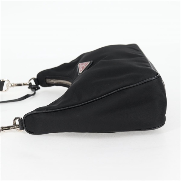 PRADA トライアングル Re-Edition 2005 ショルダーバッグ ブラック シルバー テスートの画像3