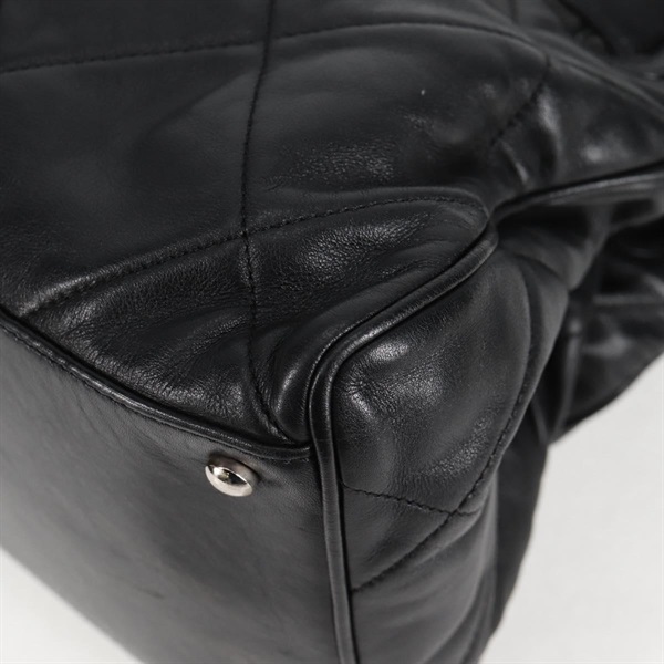 CHANEL タイムレスクラシック マトラッセ 2008年 トートバッグ ブラック シルバー ラムスキンの画像7