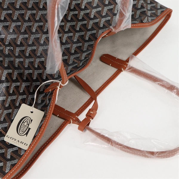 GOYARD サンルイ PM トートバッグ ブラウン ブラック シルバー PVCの画像3