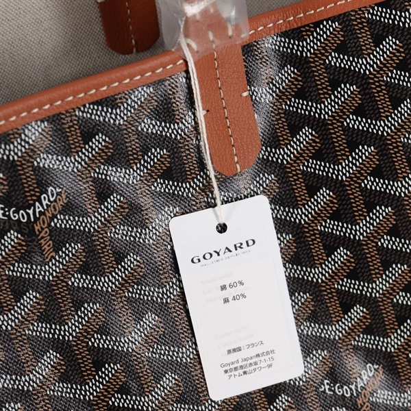 GOYARD サンルイ PM トートバッグ ブラウン ブラック シルバー PVCの画像6