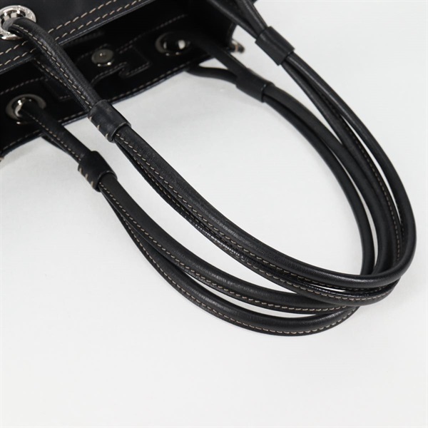 LOEWE アナグラム トートバッグ ブラック シルバー レザーの画像7
