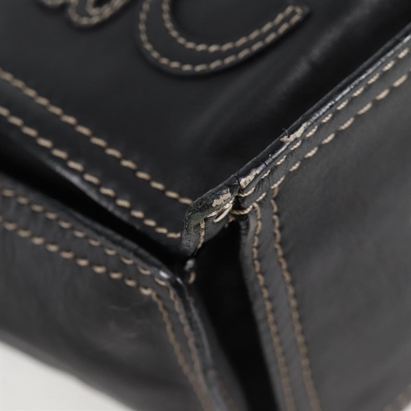 LOEWE アナグラム トートバッグ ブラック シルバー レザーの画像11