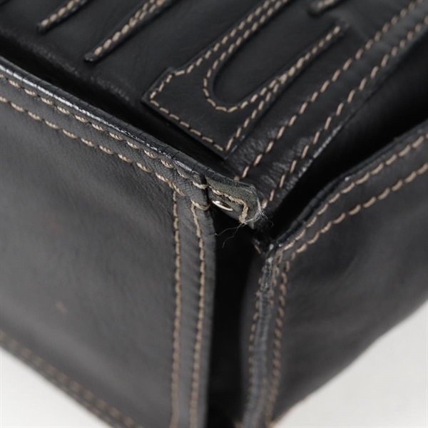 LOEWE アナグラム トートバッグ ブラック シルバー レザーの画像14