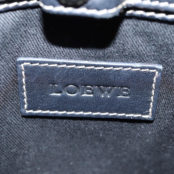 LOEWE アナグラム トートバッグ ブラック シルバー レザーの画像16