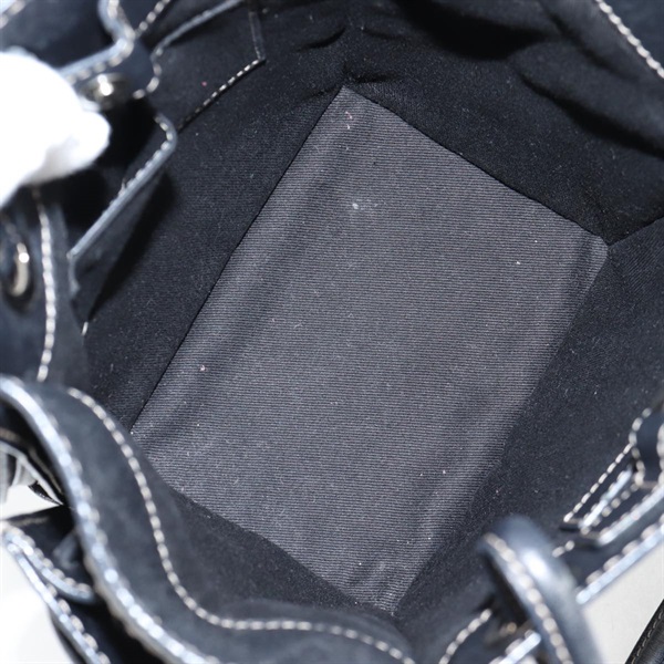 LOEWE アナグラム トートバッグ ブラック シルバー レザーの画像17