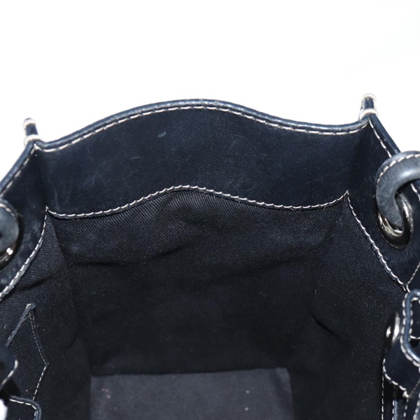 LOEWE アナグラム トートバッグ ブラック シルバー レザーの画像18