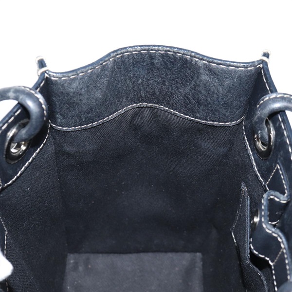 LOEWE アナグラム トートバッグ ブラック シルバー レザーの画像19