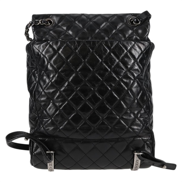 CHANEL マトラッセ 2015年 バックパック ブラック シルバー ラムスキンの画像1