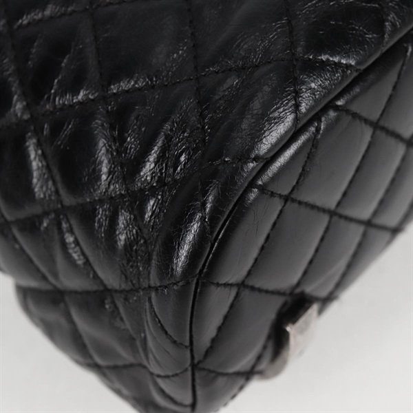 CHANEL マトラッセ 2015年 バックパック ブラック シルバー ラムスキンの画像4