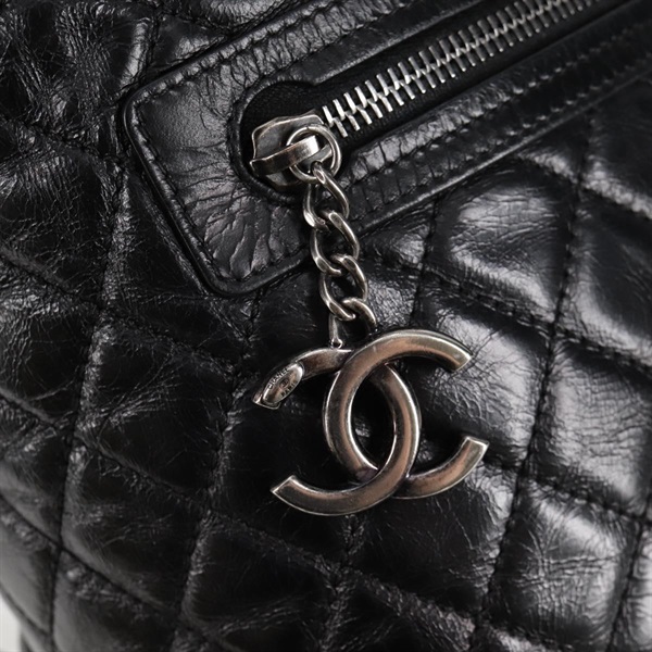 CHANEL マトラッセ 2015年 バックパック ブラック シルバー ラムスキンの画像6