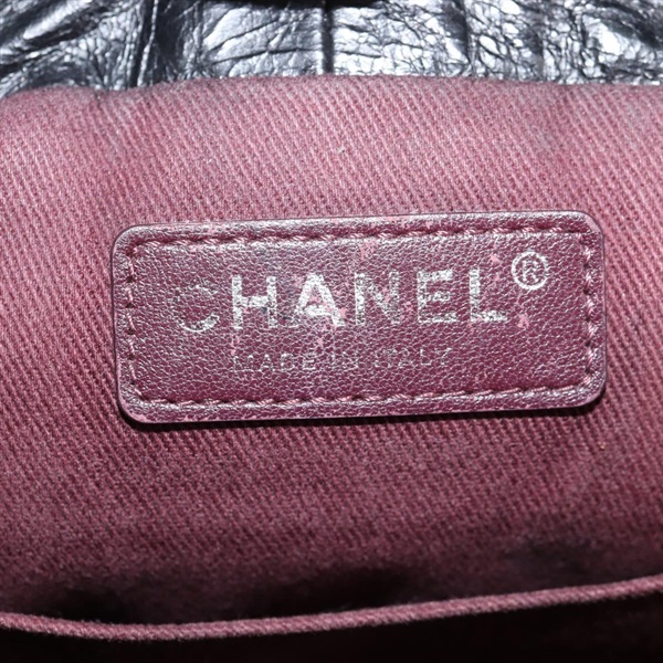 CHANEL マトラッセ 2015年 バックパック ブラック シルバー ラムスキンの画像7