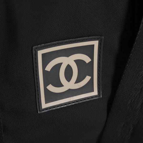 CHANEL ココマーク スポーツライン ボストンバッグ ブラック ブラック ナイロンの画像8