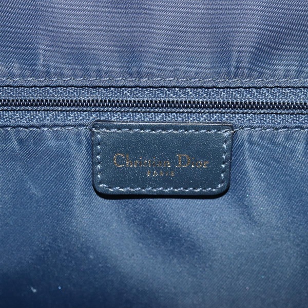 Christian Dior トロッター ボストンバッグ ネイビー ゴールド キャンバスの画像7