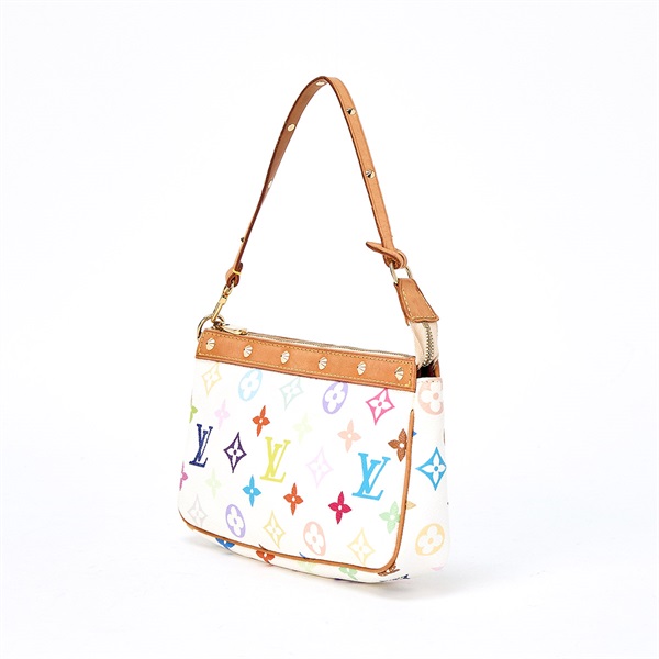 LOUIS VUITTON ポシェットアクセソワール ポーチ M92649 マルチカラー ブロン ゴールド PVC レザーの画像1