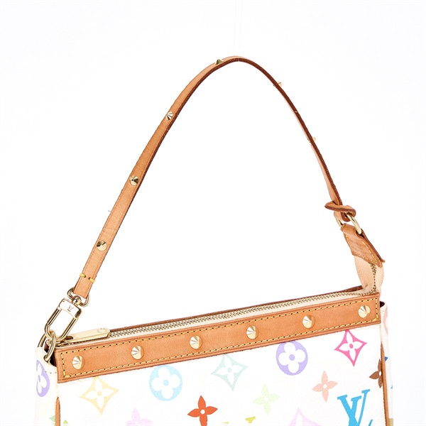 LOUIS VUITTON ポシェットアクセソワール ポーチ M92649 マルチカラー ブロン ゴールド PVC レザーの画像3