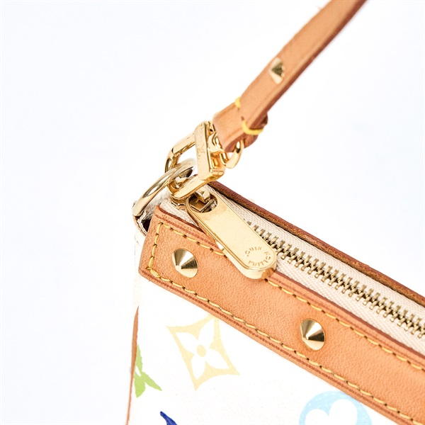 LOUIS VUITTON ポシェットアクセソワール ポーチ M92649 マルチカラー ブロン ゴールド PVC レザーの画像4