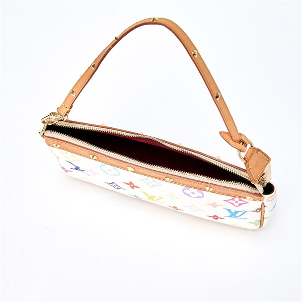 LOUIS VUITTON ポシェットアクセソワール ポーチ M92649 マルチカラー ブロン ゴールド PVC レザーの画像6